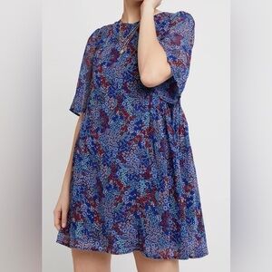 Tommy Jeans Flowy Floral Mini dress sz 4 small excellent condition short sleeve